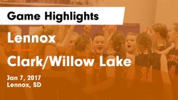 Lennox  vs Clark/Willow Lake  Game Highlights - Jan 7, 2017