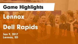 Lennox  vs Dell Rapids  Game Highlights - Jan 9, 2017