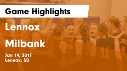 Lennox  vs Milbank  Game Highlights - Jan 14, 2017