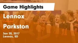 Lennox  vs Parkston Game Highlights - Jan 20, 2017