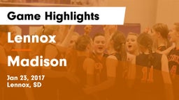 Lennox  vs Madison  Game Highlights - Jan 23, 2017