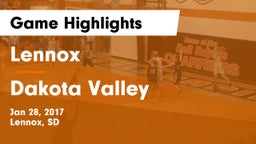 Lennox  vs Dakota Valley  Game Highlights - Jan 28, 2017