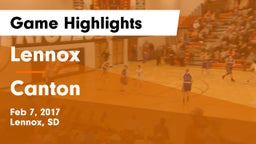 Lennox  vs Canton  Game Highlights - Feb 7, 2017