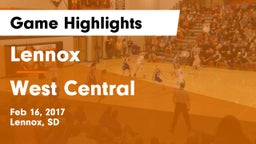Lennox  vs West Central  Game Highlights - Feb 16, 2017