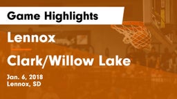 Lennox  vs Clark/Willow Lake  Game Highlights - Jan. 6, 2018