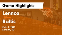 Lennox  vs Baltic  Game Highlights - Feb. 2, 2023