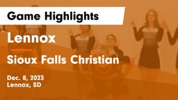 Lennox  vs Sioux Falls Christian  Game Highlights - Dec. 8, 2023
