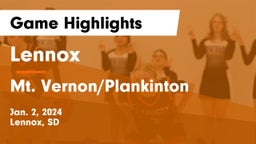 Lennox  vs Mt. Vernon/Plankinton  Game Highlights - Jan. 2, 2024