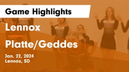 Lennox  vs Platte/Geddes  Game Highlights - Jan. 22, 2024