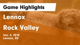 Lennox  vs Rock Valley  Game Highlights - Jan. 4, 2018
