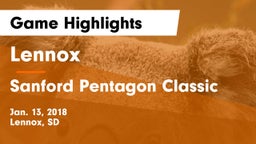 Lennox  vs Sanford Pentagon Classic Game Highlights - Jan. 13, 2018