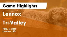 Lennox  vs Tri-Valley  Game Highlights - Feb. 6, 2018