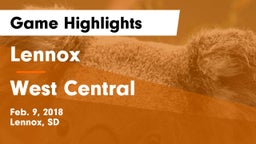 Lennox  vs West Central  Game Highlights - Feb. 9, 2018