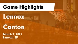 Lennox  vs Canton  Game Highlights - March 2, 2021