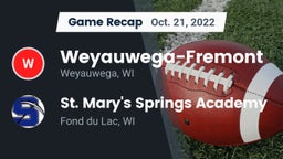 Recap: Weyauwega-Fremont  vs. St. Mary's Springs Academy  2022