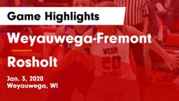 Weyauwega-Fremont  vs Rosholt  Game Highlights - Jan. 3, 2020