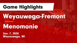 Weyauwega-Fremont  vs Menomonie  Game Highlights - Jan. 7, 2020