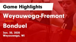 Weyauwega-Fremont  vs Bonduel  Game Highlights - Jan. 30, 2020