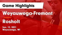 Weyauwega-Fremont  vs Rosholt  Game Highlights - Jan. 12, 2021