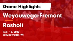 Weyauwega-Fremont  vs Rosholt  Game Highlights - Feb. 12, 2022