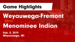 Weyauwega-Fremont  vs Menominee Indian  Game Highlights - Feb. 5, 2019