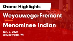 Weyauwega-Fremont  vs Menominee Indian  Game Highlights - Jan. 7, 2020