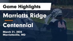 Marriotts Ridge  vs Centennial  Game Highlights - March 21, 2024