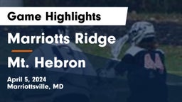 Marriotts Ridge  vs Mt. Hebron  Game Highlights - April 5, 2024