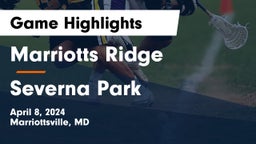 Marriotts Ridge  vs Severna Park  Game Highlights - April 8, 2024