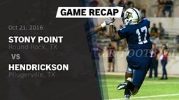 Recap: Stony Point  vs. Hendrickson  2016