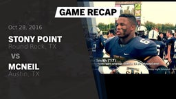 Recap: Stony Point  vs. McNeil  2016