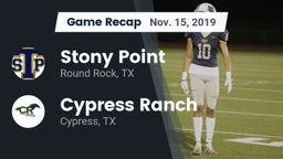 Recap: Stony Point  vs. Cypress Ranch  2019