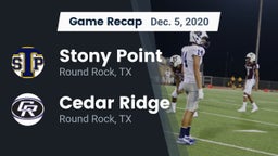 Recap: Stony Point  vs. Cedar Ridge  2020