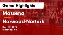 Massena  vs Norwood-Norfork Game Highlights - Dec. 15, 2023