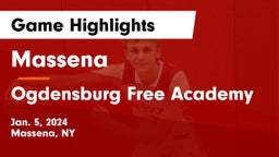 Massena  vs Ogdensburg Free Academy Game Highlights - Jan. 5, 2024