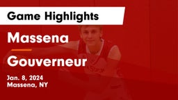 Massena  vs Gouverneur  Game Highlights - Jan. 8, 2024