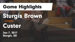 Sturgis Brown  vs Custer  Game Highlights - Jan 7, 2017