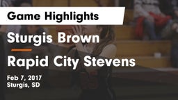 Sturgis Brown  vs Rapid City Stevens  Game Highlights - Feb 7, 2017