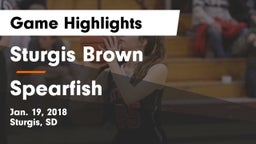 Sturgis Brown  vs Spearfish  Game Highlights - Jan. 19, 2018
