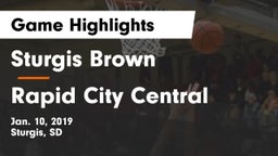 Sturgis Brown  vs Rapid City Central  Game Highlights - Jan. 10, 2019