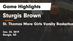 Sturgis Brown  vs St. Thomas More Girls Varsity Basketball Game Highlights - Jan. 24, 2019