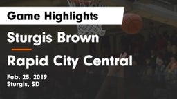 Sturgis Brown  vs Rapid City Central  Game Highlights - Feb. 25, 2019