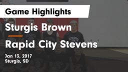 Sturgis Brown  vs Rapid City Stevens  Game Highlights - Jan 13, 2017