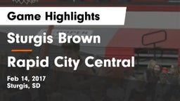 Sturgis Brown  vs Rapid City Central  Game Highlights - Feb 14, 2017