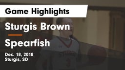 Sturgis Brown  vs Spearfish  Game Highlights - Dec. 18, 2018