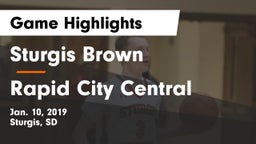Sturgis Brown  vs Rapid City Central  Game Highlights - Jan. 10, 2019