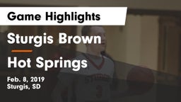 Sturgis Brown  vs Hot Springs  Game Highlights - Feb. 8, 2019