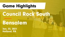 Council Rock South  vs Bensalem  Game Highlights - Jan. 22, 2021