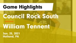 Council Rock South  vs William Tennent  Game Highlights - Jan. 25, 2021