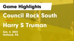 Council Rock South  vs Harry S Truman Game Highlights - Jan. 4, 2022